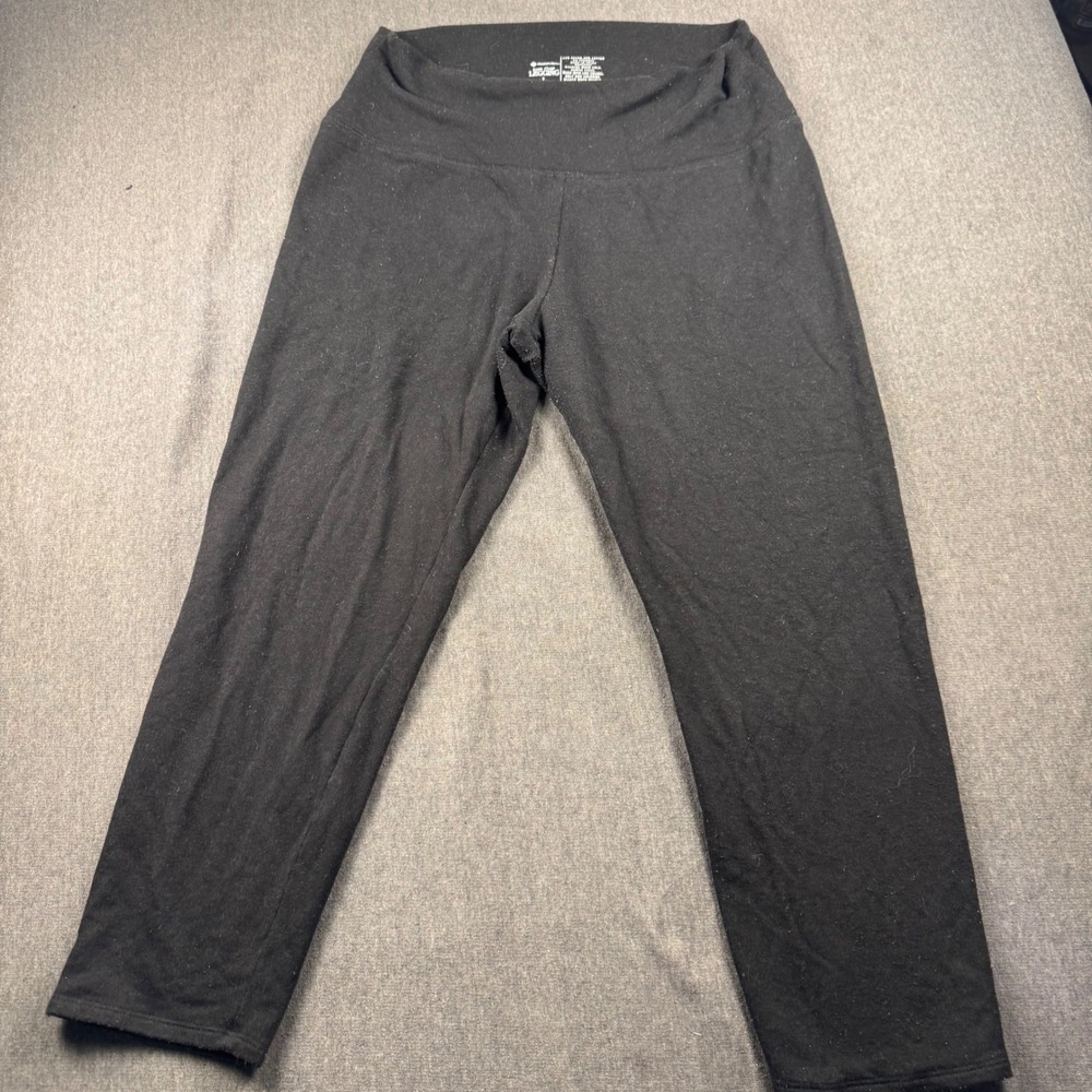 Member's Mark Luxe Crop Legging Black High Waisted Cotton Blend Size L RN52469
